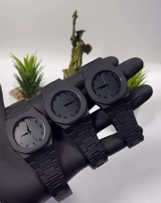 Black Arabic Aura Watch – Premium Matte Black Finish with Arabic Numerals | Unisex Luxury Fashion Watch