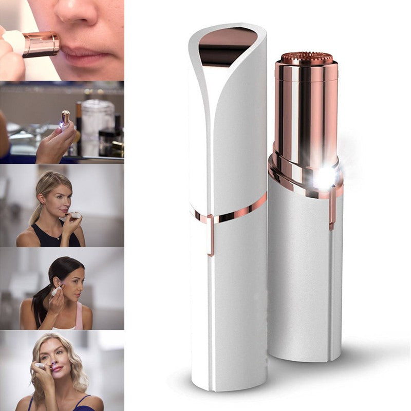 Original Facial Hair Remover Machine – Cell Operated Razor (Rechargeable Alternative Available) in Lipstick Shape – Finishing Touch Epilator for Upper Lips & Eyebrows