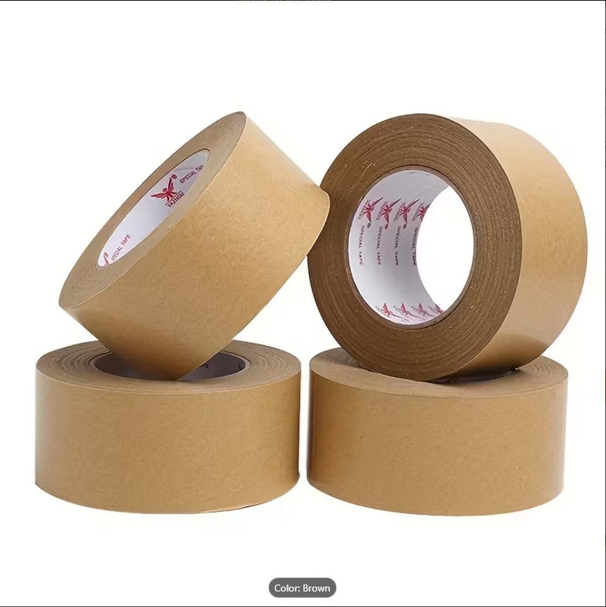 Large Roll Heavy-Duty Kraft Paper Tape – Extra Strong Adhesive, No Residue, Easy Tear Packaging & Shipping Tape