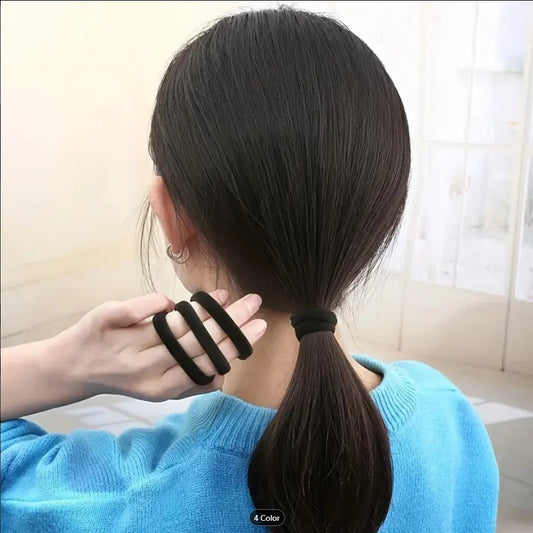 6 Pcs White High-Elasticity Seamless Hair Ties for Women