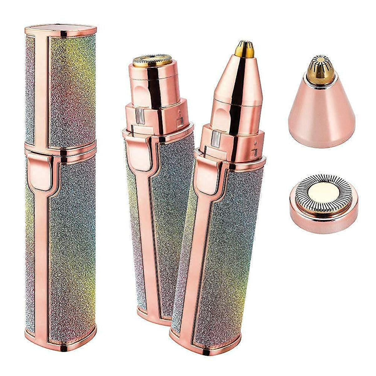 Original Facial Hair Remover Machine – Cell Operated Razor (Rechargeable Alternative Available) in Lipstick Shape – Finishing Touch Epilator for Upper Lips & Eyebrows