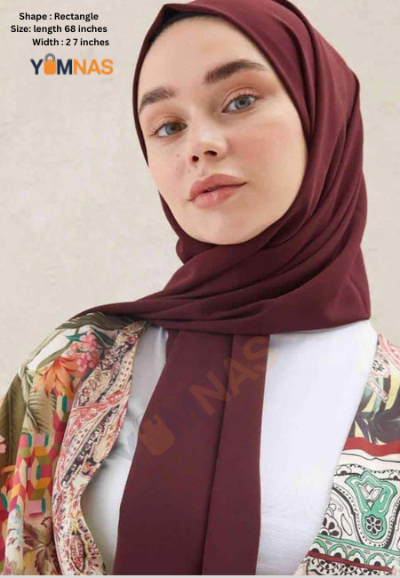 YUMNAS Luxury Chiffon Hijab for Women & Girls – Lightweight, Elegant, Non-Slip Georgette Scarf | Free Gift Included
