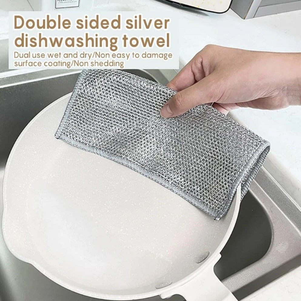 Magic Dishcloth – Metal Wire Cleaning Cloth for Kitchen, Pots & Silver Dish Washing