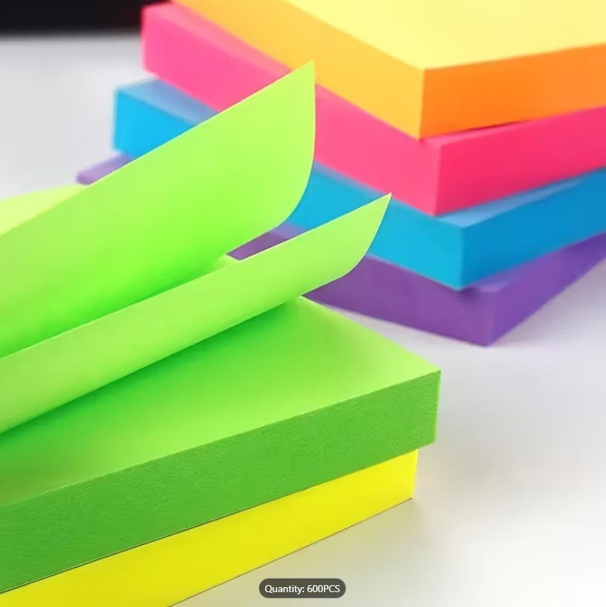 12 COLOUR PACK Vibrant Neon Sticky Notes Set