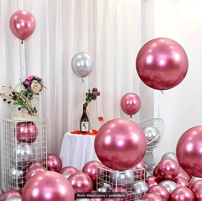 Baby Pink Large Metallic Shiny Balloons