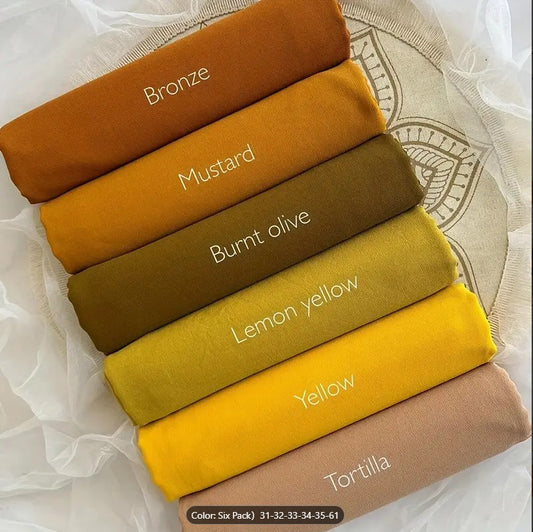 6 Hijab Set Luxury Chiffon Hijab for Women & Girls