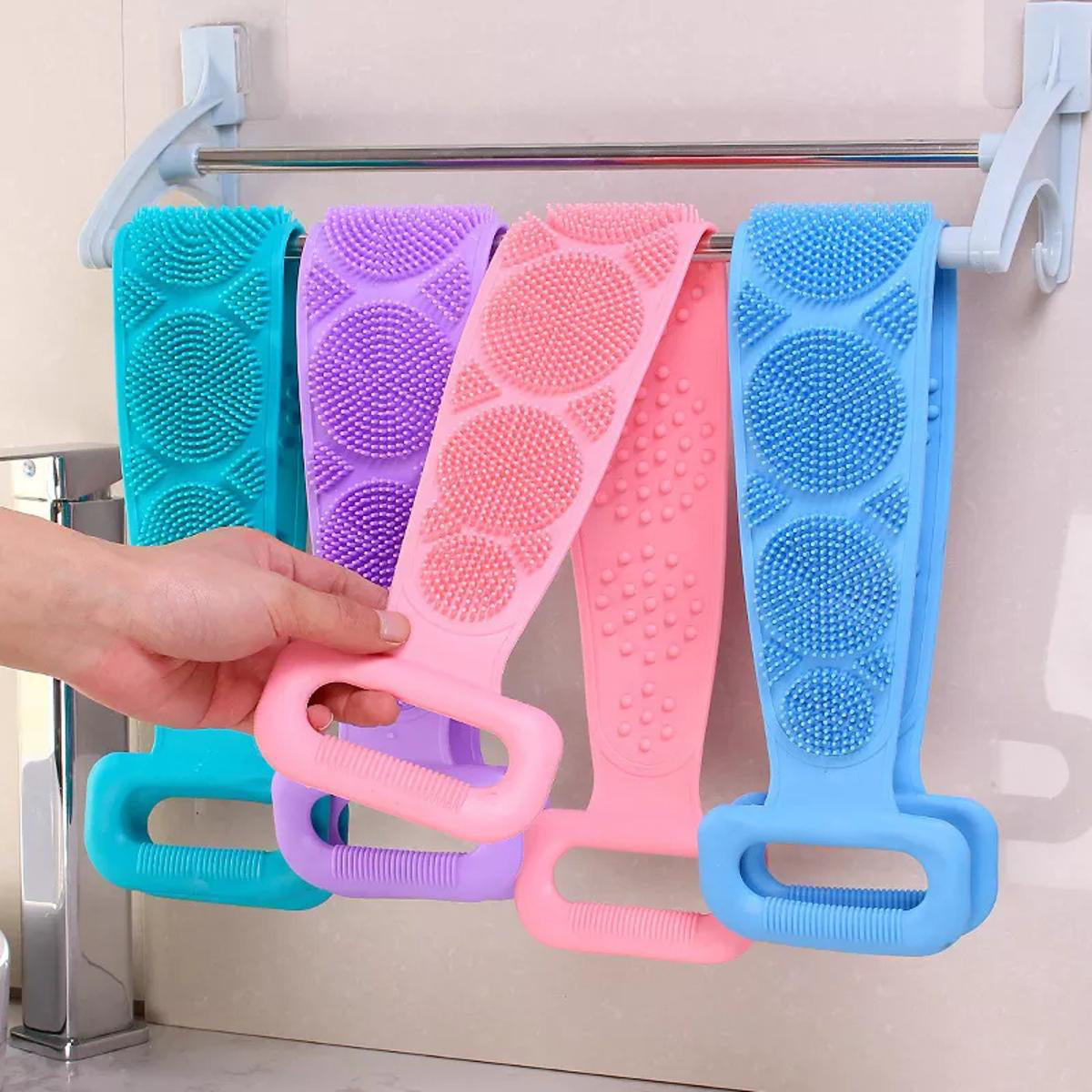 Silicone Back Bath Shower Wash Body Belt Brush Bath Towel Exfoliating Body Brush For Bathroom Accessories Nylon Towel Body