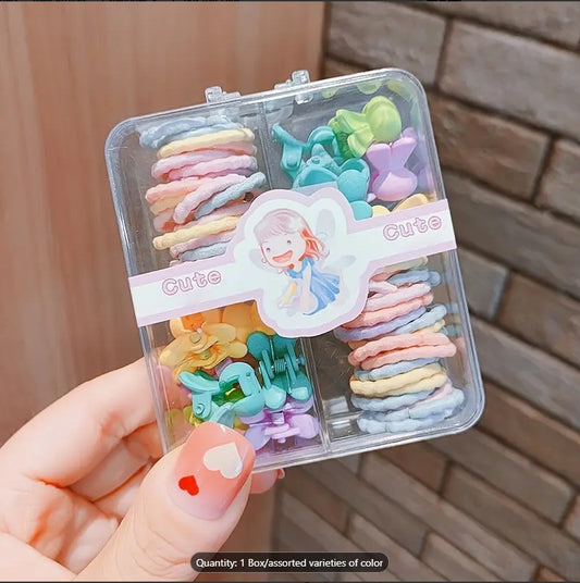 Children's Cute Candy Cartoon Rubber Bands & Girls Colorful Elastic Hair Bands Box