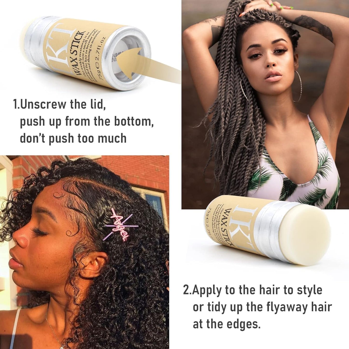 Pack Of 2 IKT Hair Gel Wax Stick | Gel-Based Hair Styling Wax for Women & Kids