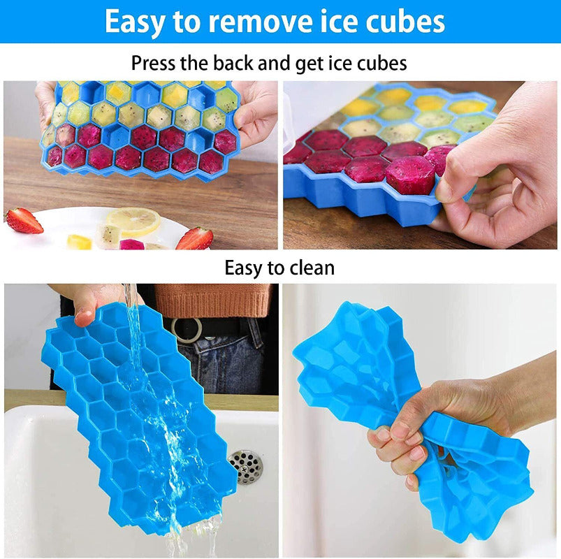 Silicon Ice Cube Tray – Flexible, Non-Stick, and Durable Ice Tray for Easy Ice Cube Removal, Ideal for Freezing Water, Juice, and More, BPA-Free and Dishwasher Safe