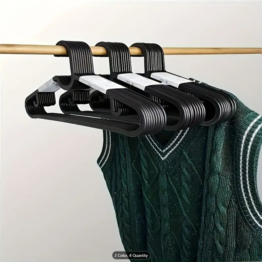 Pack of 12 Plastic Clothes Hangers Set - Colorful, Non Breakable , Non-Slip Hangers for Wardrobe, Closet & Cupboard Organization(random colour & design )