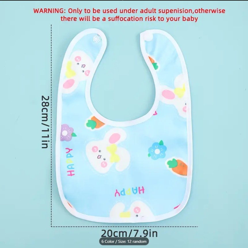 PACK OF 6 U-Shaped Absorbent Saliva Towel | Newborn Feeding Drool Bib & Burp Cloth Scarf for Boys & Girls-Random Color Baby Bib