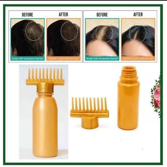 Yellow Hair Oil Comb Bottle