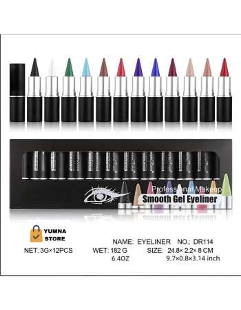 Color Gel Eyeliner Lipsticks– Long-Lasting Waterproof Eyeliner & Lip Liner Set | Black, White, Brown & Multicolor Gel Eyeliner lipsticks
