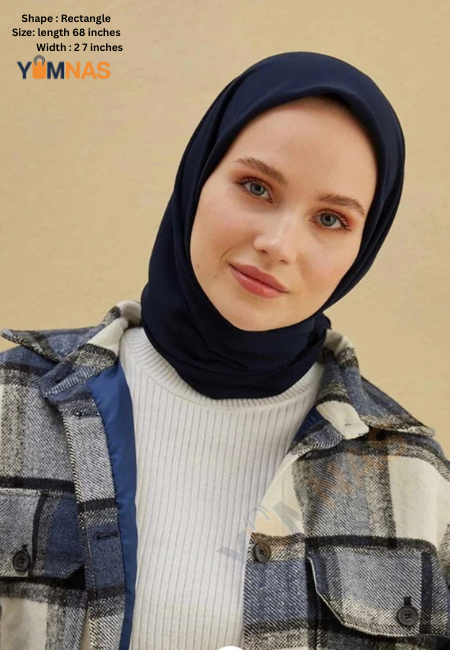 BLUE Luxury Chiffon Hijab for Women & Girls – Lightweight, Elegant, Non-Slip Georgette Scarf | Free Gift Included