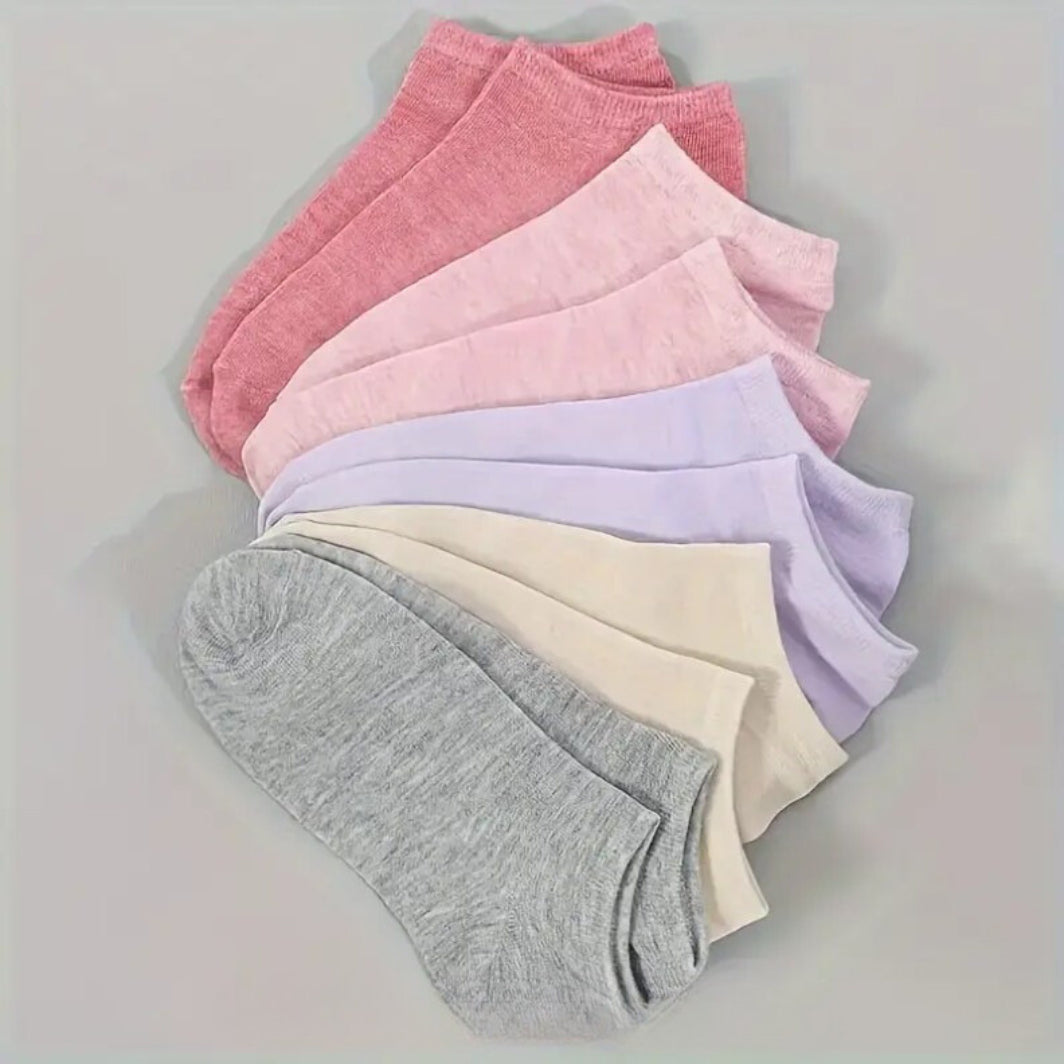Short Cotton Ankle Socks – Soft & Breathable No-Show Low Cut Socks for Women & Girls (Colorful Random Pack)