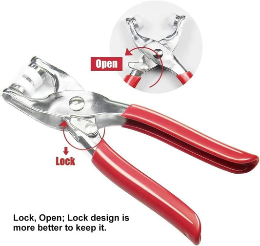 Premium Metal Snap Button Kit with Hand Pressure Pliers β Tich Button Machine Tool Set β 50pcs Durable Sewing Snaps for DIY Crafts, Clothes, Bags & Hats β Easy-to-Use Tich Button Pliers