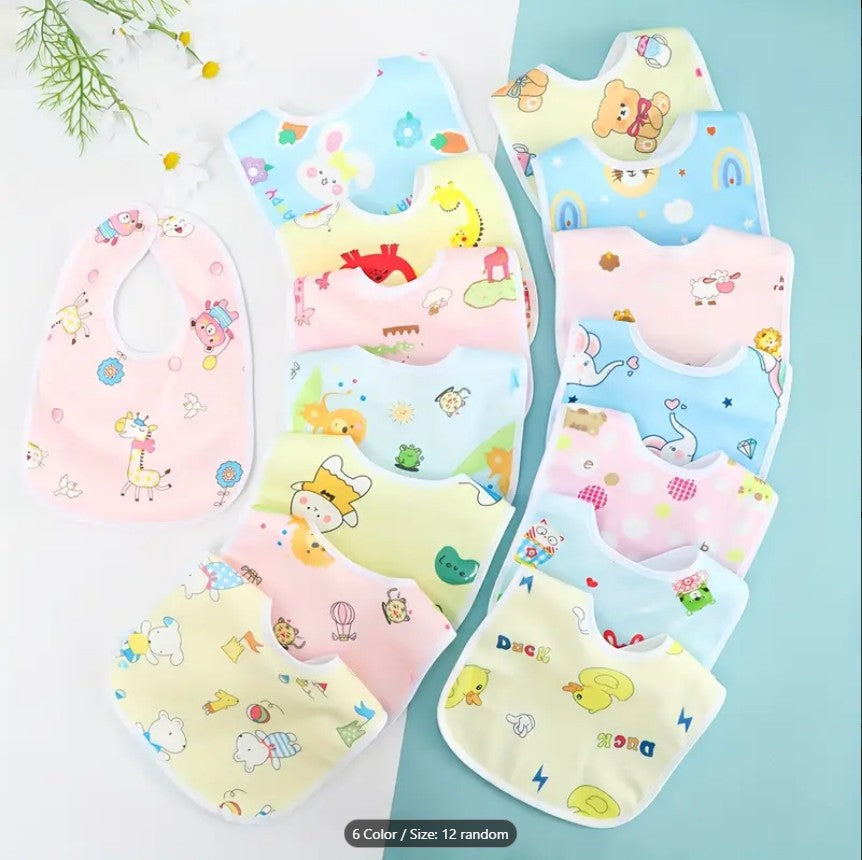PACK OF 6 U-Shaped Absorbent Saliva Towel | Newborn Feeding Drool Bib & Burp Cloth Scarf for Boys & Girls-Random Color Baby Bib