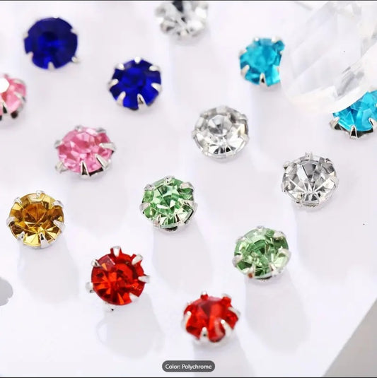 Zirconia Stud Earrings Set