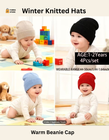 Cozy Knitted Beanie for Unisex Teens & Babies – Soft, Warm Winter Hat