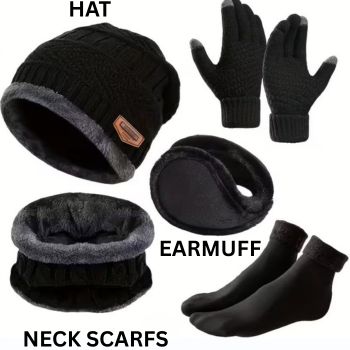 Winter Hat & Scarf Set for Women – High Elasticity, Thickened Warm Knit Beanie