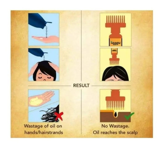 Yellow Hair Oil Comb Bottle