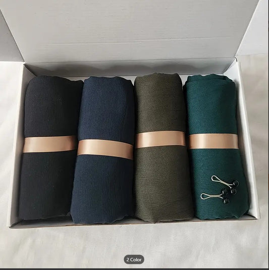 4 Bundle Dark  Luxury Chiffon Hijab for Women & Girls