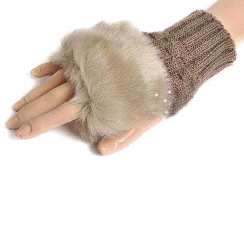 Women’s Plush Fleece-Lined Half-Finger Gloves