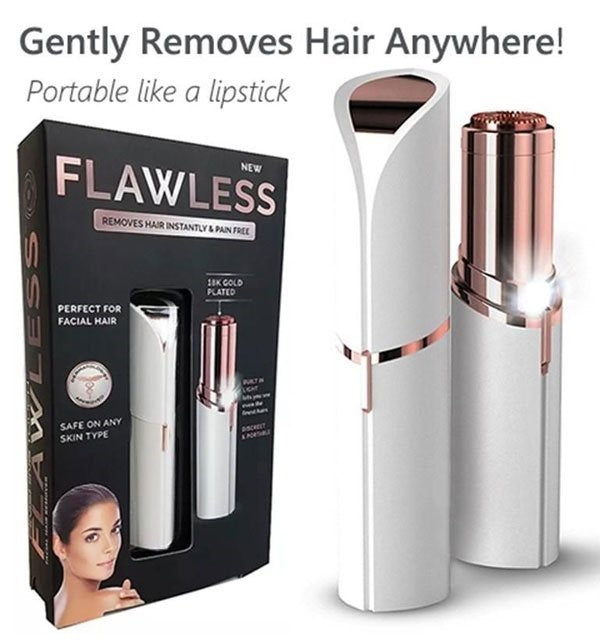 Original Facial Hair Remover Machine – Cell Operated Razor (Rechargeable Alternative Available) in Lipstick Shape – Finishing Touch Epilator for Upper Lips & Eyebrows