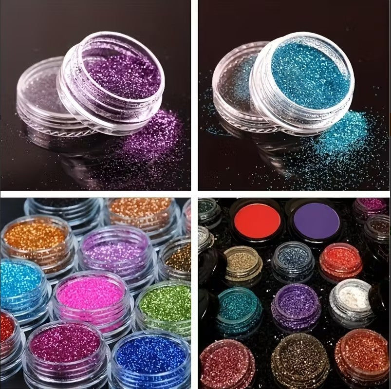 12 Vibrant Metallic Glitter Shades Eyeshadow Palette |