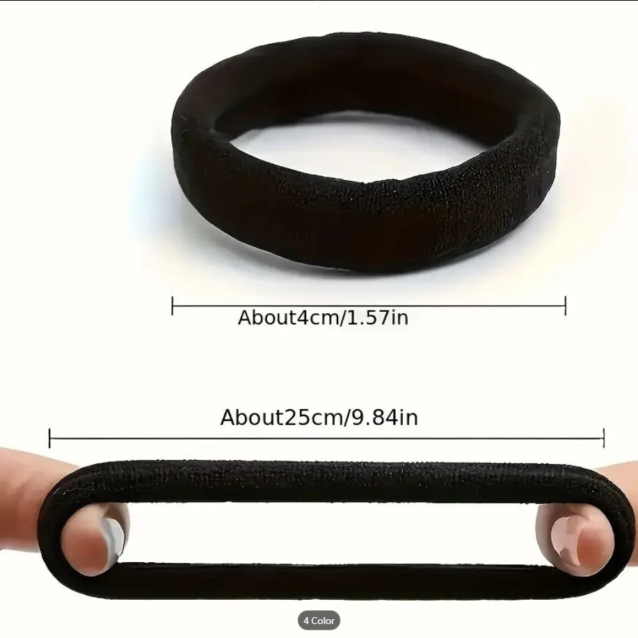 24 PCS Black Seamless Hair Ties for Women | Non-Slip, Damage-Free Ponytail Holders