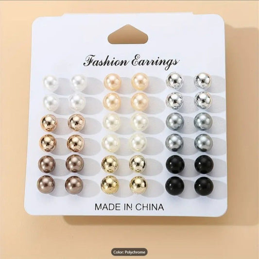 Imitation 1 Pair Pearl Stud Earrings Set