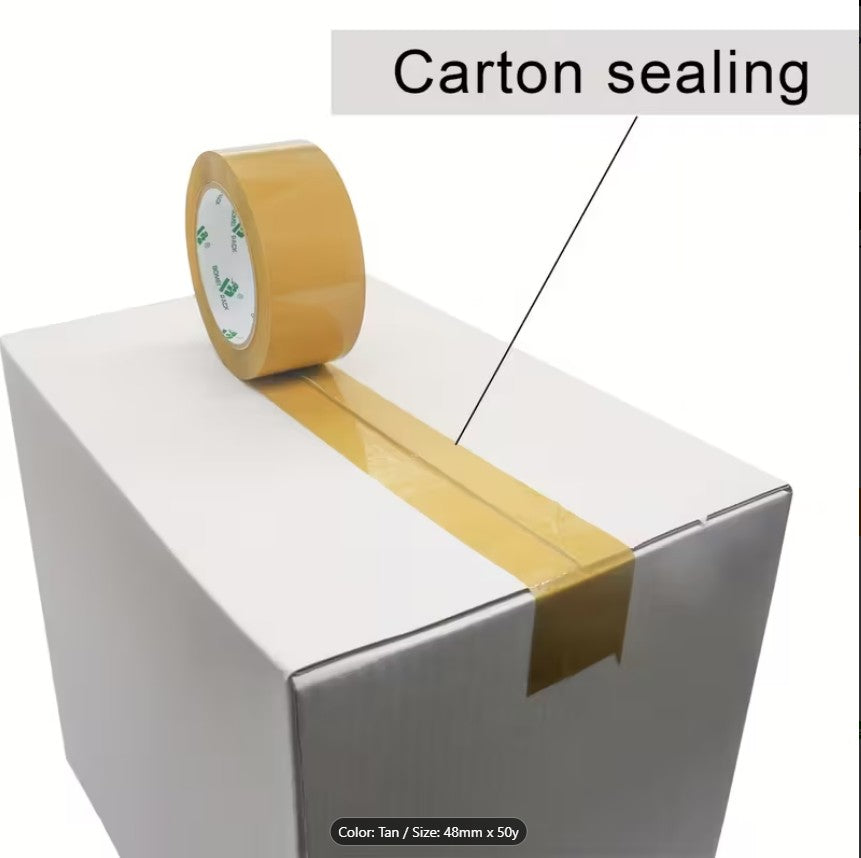 Large Roll Heavy-Duty Kraft Paper Tape – Extra Strong Adhesive, No Residue, Easy Tear Packaging & Shipping Tape