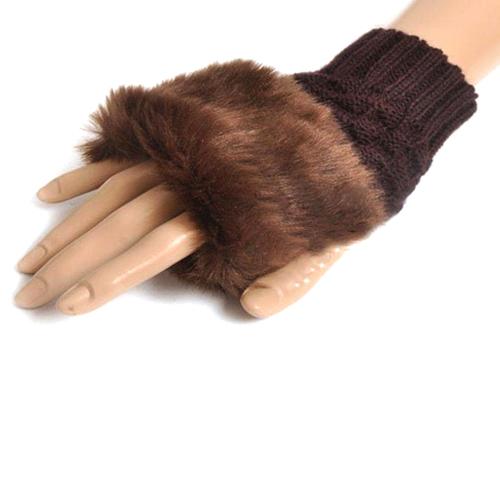 Women’s Plush Fleece-Lined Half-Finger Gloves