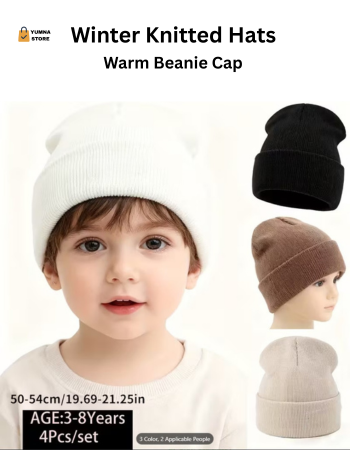 Cozy Knitted Beanie for Unisex Teens & Babies – Soft, Warm Winter Hat