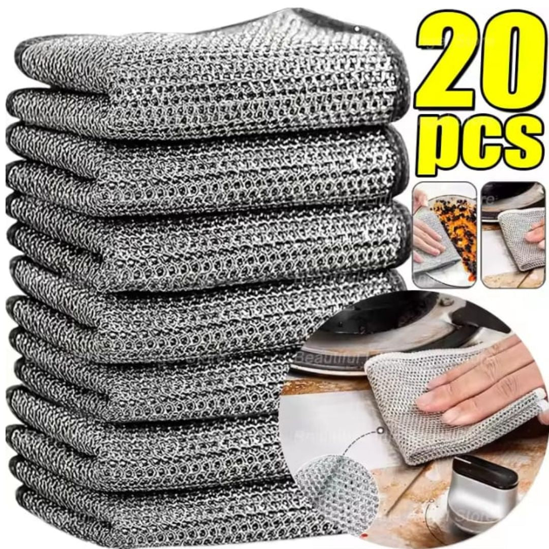 Magic Dishcloth – Metal Wire Cleaning Cloth for Kitchen, Pots & Silver Dish Washing