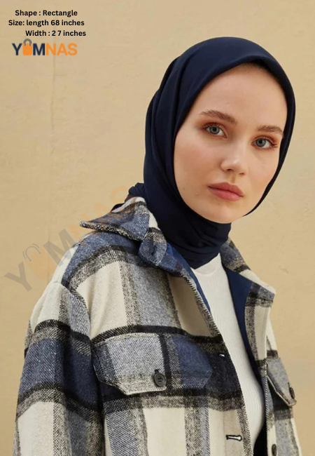 BLUE Luxury Chiffon Hijab for Women & Girls – Lightweight, Elegant, Non-Slip Georgette Scarf | Free Gift Included