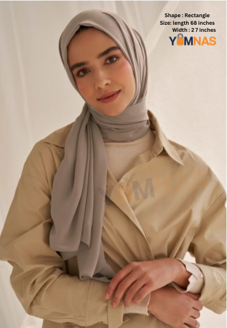 SILVER Luxury Chiffon Hijab for Women & Girls – Lightweight, Elegant, Non-Slip Georgette Scarf | Free Gift Included