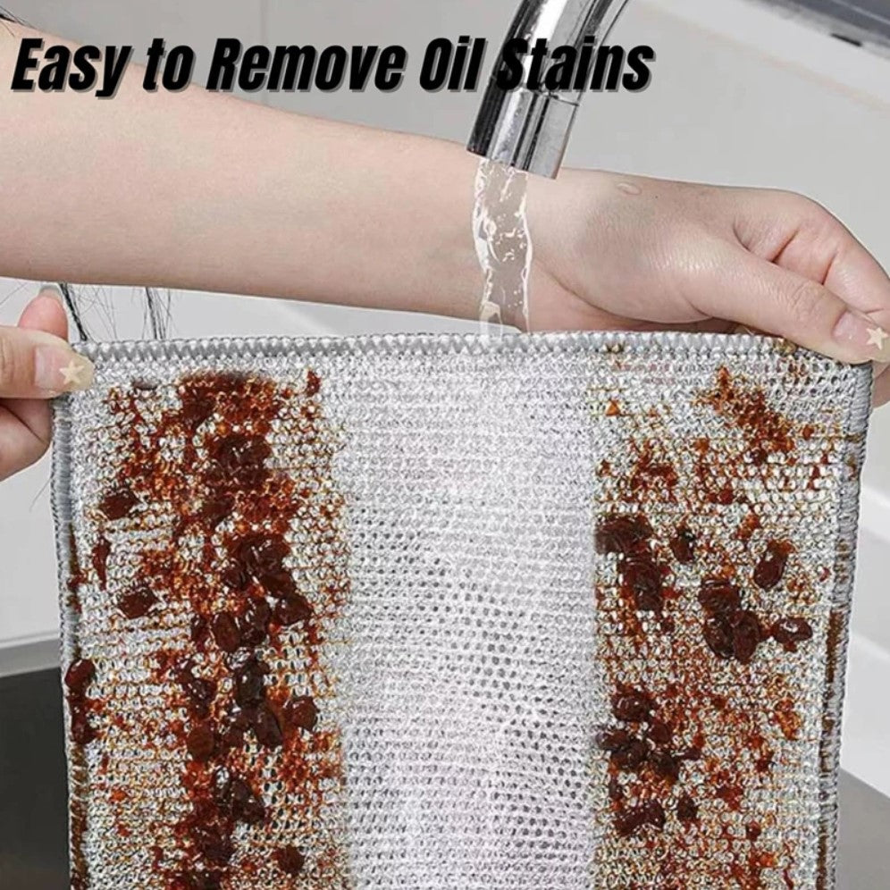 Magic Dishcloth – Metal Wire Cleaning Cloth for Kitchen, Pots & Silver Dish Washing