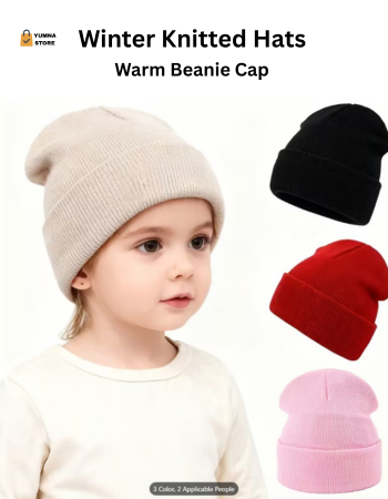 Cozy Knitted Beanie for Unisex Teens & Babies – Soft, Warm Winter Hat