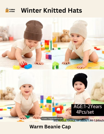 Cozy Knitted Beanie for Unisex Teens & Babies – Soft, Warm Winter Hat
