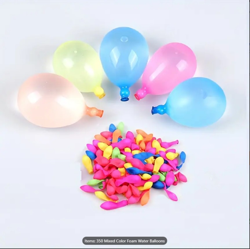 Mixed Color Water Balloons – Red, Blue, Green, Yellow & Pink | Small Latex Round Balloons for Kids & Adults Outdoor Party Games, Weddings & Summer Fun
