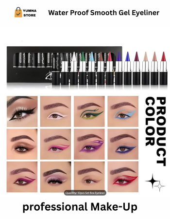 Color Gel Eyeliner Lipsticks– Long-Lasting Waterproof Eyeliner & Lip Liner Set | Black, White, Brown & Multicolor Gel Eyeliner lipsticks