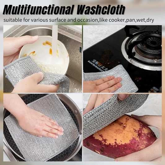 Magic Dishcloth – Metal Wire Cleaning Cloth for Kitchen, Pots & Silver Dish Washing