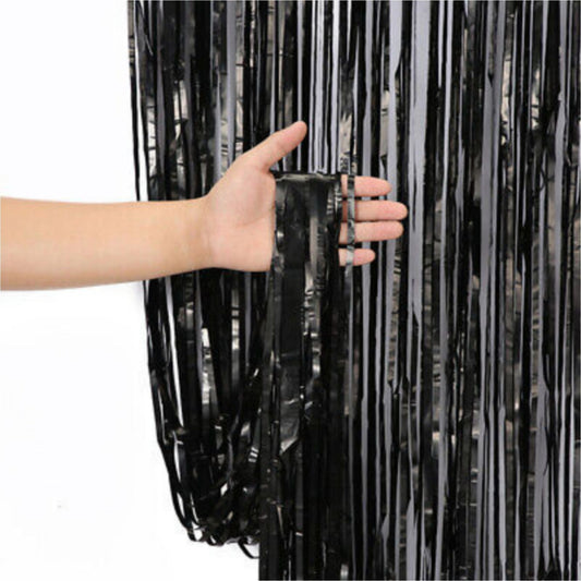 Back Drop Foil Curtains Premium Quality (2 Feet Width and 4.5 Feet Height) for Birthdays, Parties, Anniversaries, Weddings and Functions Decoration, Wall Decoration Tinsel Foil Fringe Curtains in All Colors