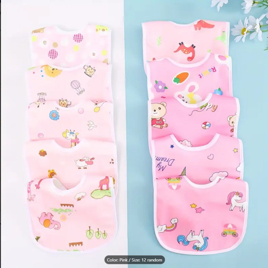 PACK OF 6 U-Shaped Absorbent Saliva Towel | Newborn Feeding Drool Bib & Burp Cloth Scarf for Boys & Girls-Random Color Baby Bib