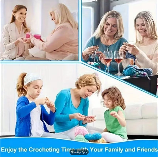 6pcs Colorful Plastic Handle Aluminum Crochet Hooks Set – Premium Knitting & DIY Craft Tools for Beginners & Experts