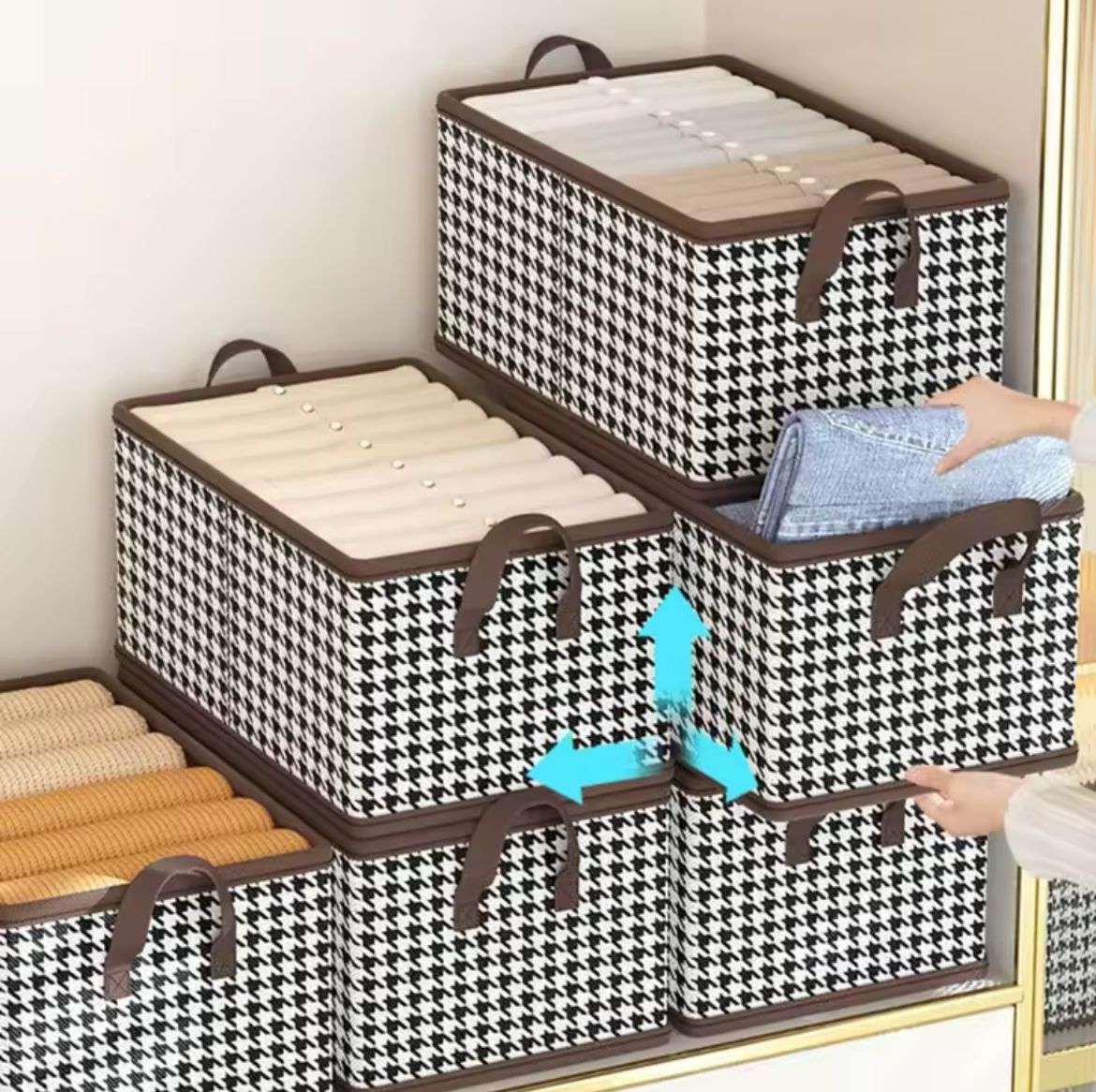 Foldable washable wadrobe Storage Box Folding Basket