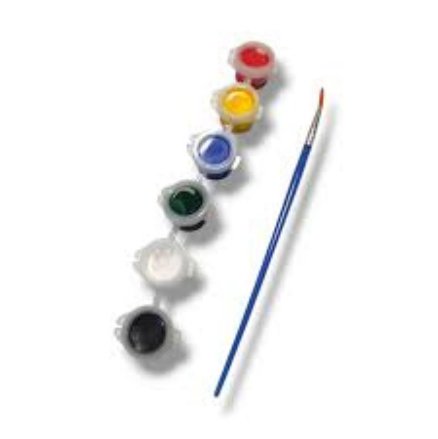 Mini Paint Pot Strip Set with Brushes - Colorful Watercolor & Acrylic Painting Kit for Kids DIY Art, Craft & School Projects