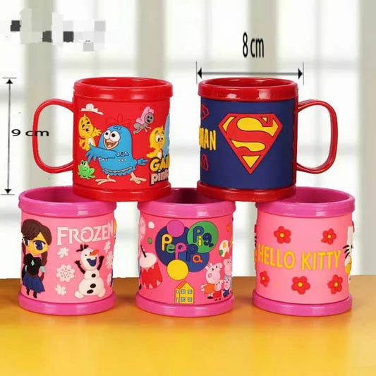 Cartoon Glasses – 250ml Unbreakable Plastic Cups for Kids – Cartoon Printed Tumblers with Premium Quality and Unremovable Prints – Perfect Drinking Glasses for Toddlers and Children.